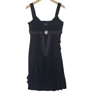 Scarlett Nite Womens Black Ruffle Sleeveless Dress Size 12 LBD Cocktail Party